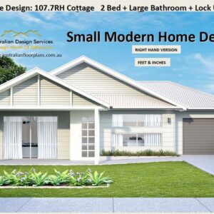 Small 2 Bedroom Cottage House Plan | 740 Sq. Ft | Tiny Home Design PDF + Electrical Plans